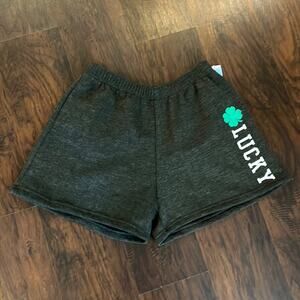 Women's Lucky Graphic Jogger Shorts - Gray - Size XXL